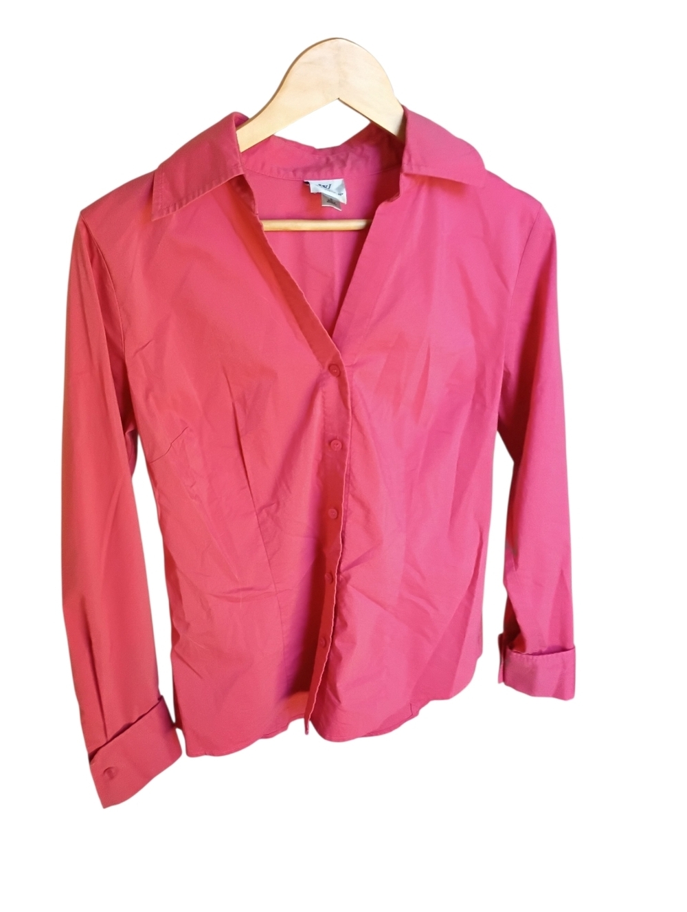 Worthington Stretch Peach Longsleeve Button Down Top Size 8